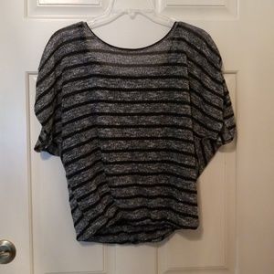 Black and grey striped blouse